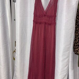 Zara Burgundy Lace Maxi Dress